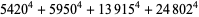 5420^4+5950^4+13915^4+24802^4