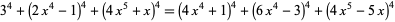  3^4+(2x^4-1)^4+(4x^5+x)^4=(4x^4+1)^4+(6x^4-3)^4+(4x^5-5x)^4 