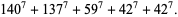 140^7+137^7+59^7+42^7+42^7.