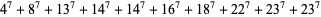 4^7+8^7+13^7+14^7+14^7+16^7+18^7+22^7+23^7+23^7