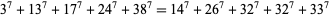  3^7+13^7+17^7+24^7+38^7=14^7+26^7+32^7+32^7+33^7 