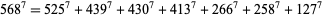  568^7=525^7+439^7+430^7+413^7+266^7+258^7+127^7 