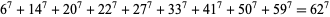  6^7+14^7+20^7+22^7+27^7+33^7+41^7+50^7+59^7=62^7 