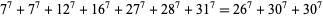  7^7+7^7+12^7+16^7+27^7+28^7+31^7=26^7+30^7+30^7 