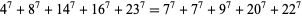  4^7+8^7+14^7+16^7+23^7=7^7+7^7+9^7+20^7+22^7 