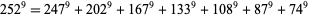 252^9=247^9+202^9+167^9+133^9+108^9+87^9+74^9 