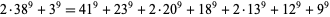  2·38^9+3^9=41^9+23^9+2·20^9+18^9+2·13^9+12^9+9^9 