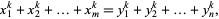  x_1^k+x_2^k+...+x_m^k=y_1^k+y_2^k+...+y_n^k, 