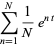 sum_(n=1)^(N)1/Ne^(nt)