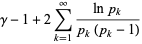 gamma-1+2sum_(k=1)^(infty)(lnp_k)/(p_k(p_k-1))