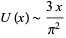  U(x)∼(3x)/(pi^2) 