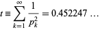  t=sum_(k=1)^infty1/(p_k^2)=0.452247... 