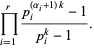 product_(i=1)^(r)(p_i^((alpha_i+1)k)-1)/(p_i^k-1).