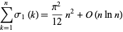  sum_(k=1)^nsigma_1(k)=(pi^2)/(12)n^2+O(nlnn) 