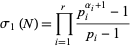  sigma_1(N)=product_(i=1)^r(p_i^(alpha_i+1)-1)/(p_i-1) 