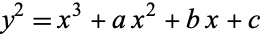  y^2=x^3+ax^2+bx+c 