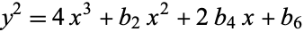  y^2=4x^3+b_2x^2+2b_4x+b_6 