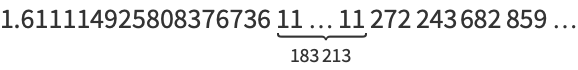 1.61111492580837673611...11_()_(183213)272243682859...