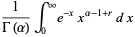 1/(Gamma(alpha))int_0^inftye^(-x)x^(alpha-1+r)dx