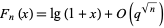  F_n(x)=lg(1+x)+O(q^(sqrt(n))) 