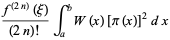 (f^((2n))(xi))/((2n)!)int_a^bW(x)[pi(x)]^2dx