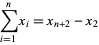  sum_(i=1)^nx_i=x_(n+2)-x_2 