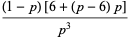 ((1-p)[6+(p-6)p])/(p^3)