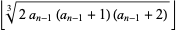 |_RadicalBox[{2, {a, _, {(, {n, -, 1}, )}}, {(, {{a, _, {(, {n, -, 1}, )}}, +, 1}, )}, {(, {{a, _, {(, {n, -, 1}, )}}, +, 2}, )}}, 3]_|