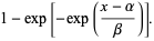 1-exp[-exp((x-alpha)/beta)].
