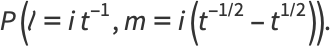 P(l=it^(-1),m=i(t^(-1/2)-t^(1/2))).