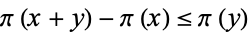  pi(x+y)-pi(x)<=pi(y) 