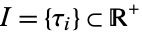 I={tau_i} subset R^+