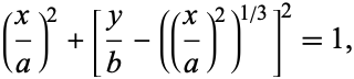  (x/a)^2+[y/b-((x/a)^2)^(1/3)]^2=1, 