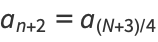 a_(n+2)=a_((N+3)/4)