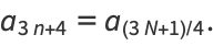 a_(3n+4)=a_((3N+1)/4).