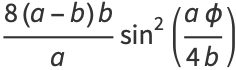(8(a-b)b)/asin^2((aphi)/(4b))