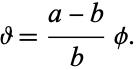  theta=(a-b)/bphi. 