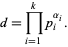  d=product_(i=1)^kp_i^(alpha_i). 