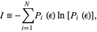  I=-sum_(i=1)^NP_i(epsilon)ln[P_i(epsilon)], 