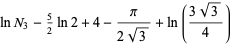 lnN_3-5/2ln2+4-pi/(2sqrt(3))+ln((3sqrt(3))/4)