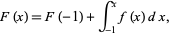  F(x)=F(-1)+int_(-1)^xf(x)dx, 