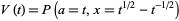  V(t)=P(a=t,x=t^(1/2)-t^(-1/2)) 