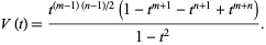  V(t)=(t^((m-1)(n-1)/2)(1-t^(m+1)-t^(n+1)+t^(m+n)))/(1-t^2). 