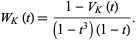  W_K(t)=(1-V_K(t))/((1-t^3)(1-t)). 