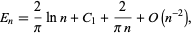  E_n=2/pilnn+C_1+2/(pin)+O(n^(-2)), 