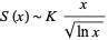  S(x)∼Kx/(sqrt(lnx)) 