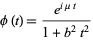  phi(t)=(e^(imut))/(1+b^2t^2) 