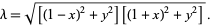  lambda=sqrt([(1-x)^2+y^2][(1+x)^2+y^2]). 