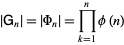  |G_n|=|Phi_n|=product_(k=1)^nphi(n) 