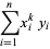 sum_(i=1)^(n)x_i^ky_i